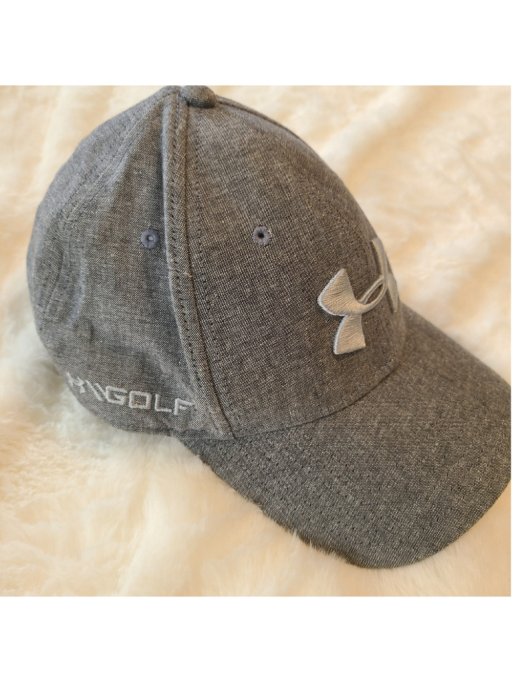 Under Armor Heathered Gray Strapback Hat Golf Coolswitch Cap Performance